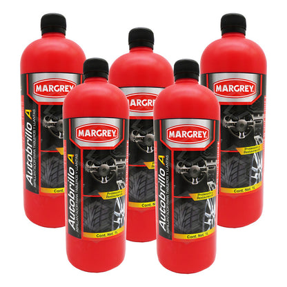 5 Autobrillo A 1l Abrillanta Protege Tablero Llanta Margrey Blanco