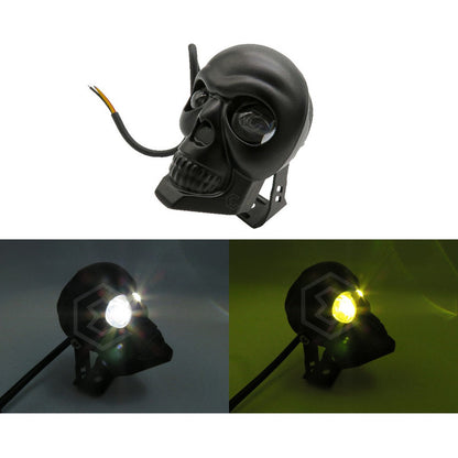 2 Faros Universal Calavera 12 Leds 3 Funciones Fijo 12-24v
