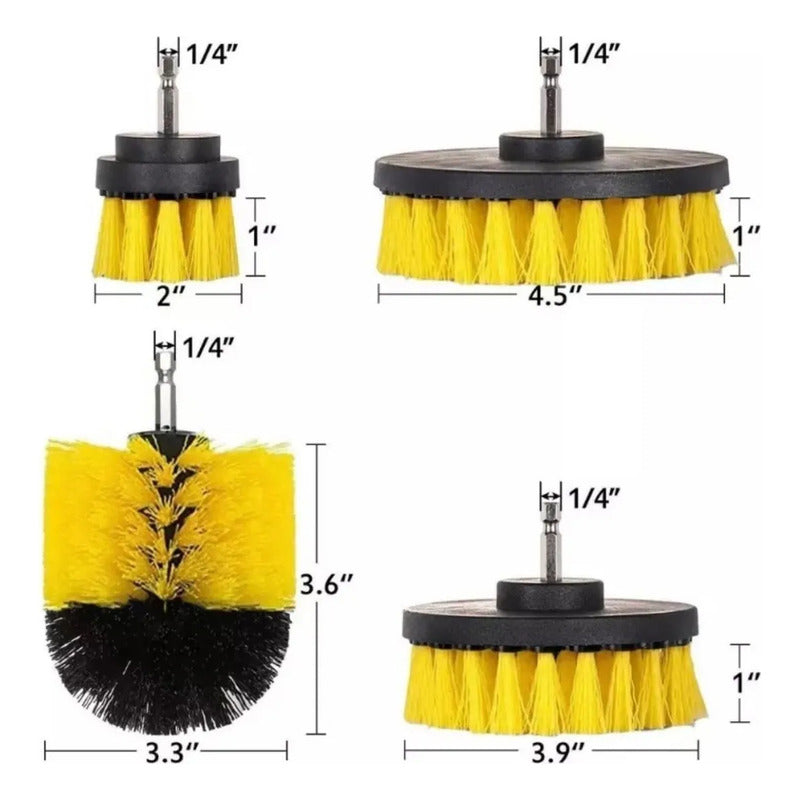 Kit De 6 Cepillos De Limpieza Multisuperficie Para Taladro.