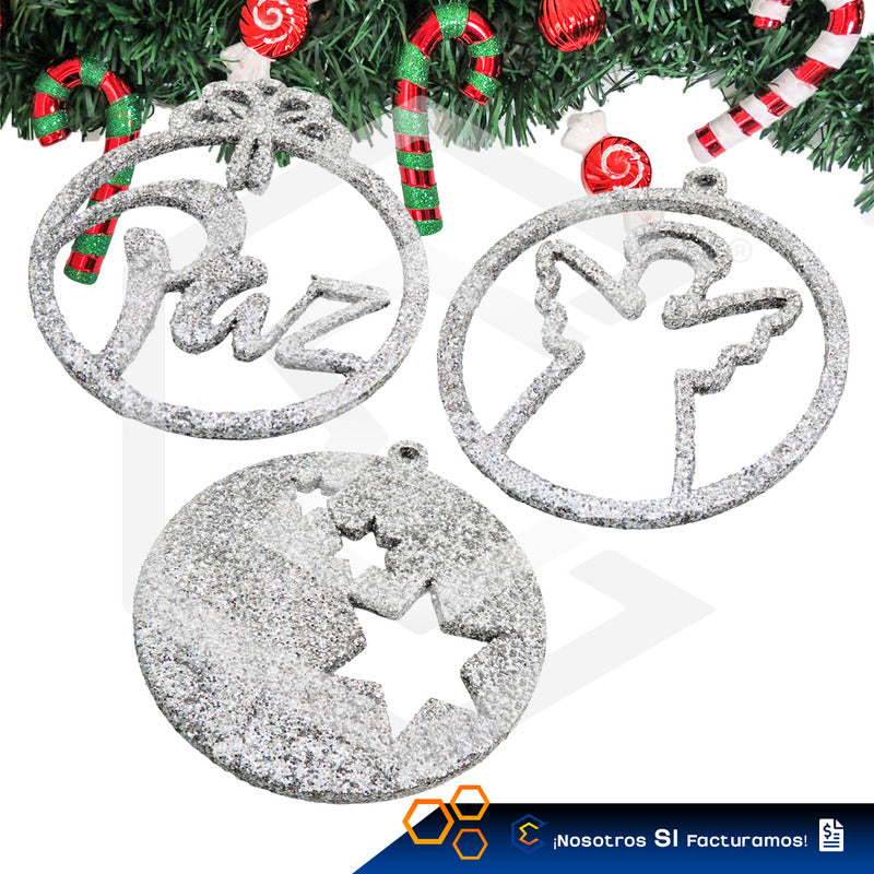 Esferas Navideñas Para Arbol Navidad Diamantina  Kit 10pzas