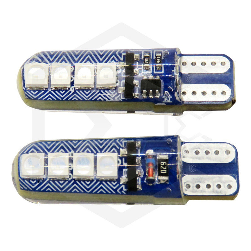 Par Focos De Pellizco T10 8 Led Codigo 3 Funciones 12v