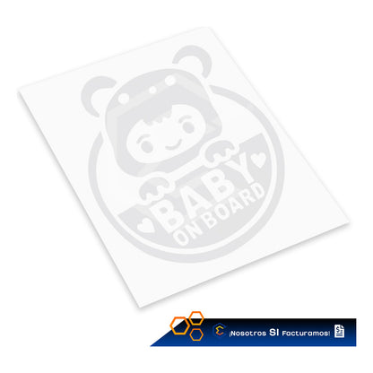 2 Calcomanía Bebé A Bordo Sticker Vinil Auto Moto 14cm X15cm