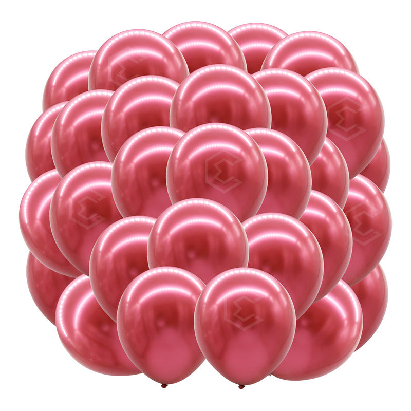 Bolsa 50 Globos Rojo Vino Metalizado #10 Fiestas Bodas Latex Rojo Vino Metalizado