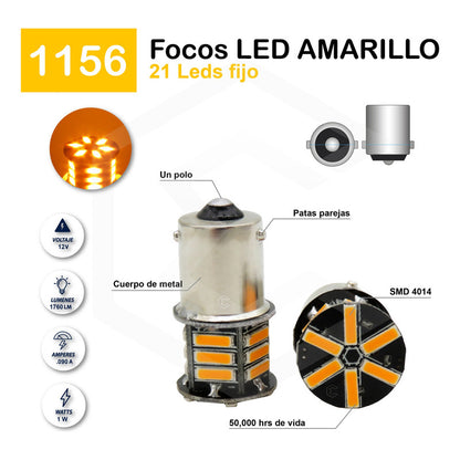 10 Focos 1156 21 Leds 1 Polo Con Estrobo Patas Parejas 12v