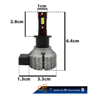 Kit Focos 12 Leds H3 Alta Baja Plug And Play 10,000lm 12-24v H3