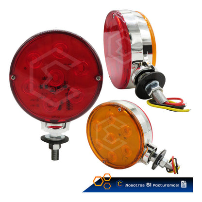 Par De Plafón Direccional Redonda 14 Leds Bicolor 12-24v