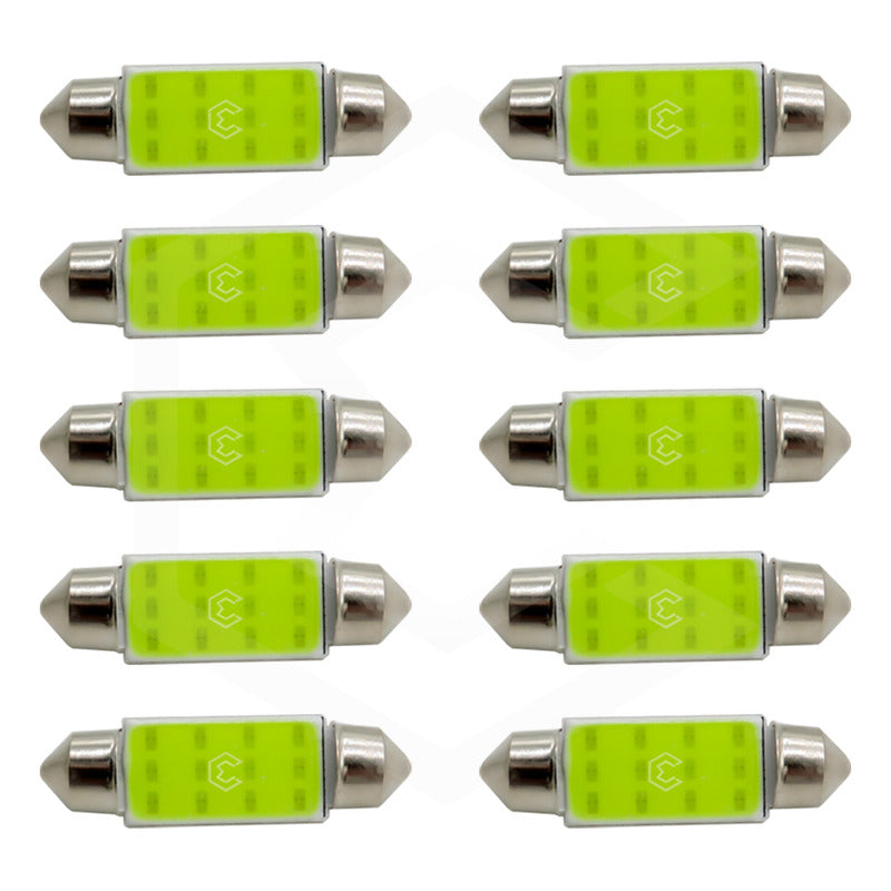 10 Pzs Foco Led Cob Festoon Fusible Interior 31 36 39 41 Mm