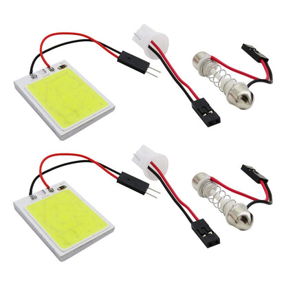2 Placa Luz Interior Para Coche 24 48 Leds Cob 2 Adaptadores