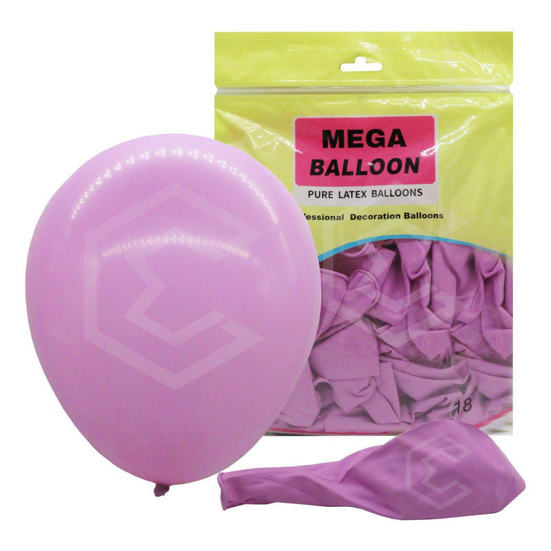 Bolsa 25 Globos Lila Brillo #18 Adornos Fiestas Bodas Latex Lila