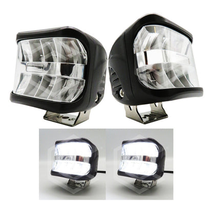 Par Faros Auxiliares Antiniebla 8 Leds Luz Blanca Fija 9-30v