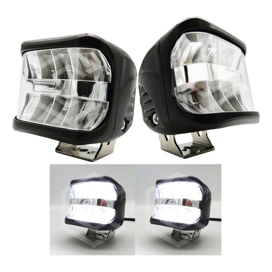 Par Faros Auxiliares Antiniebla 8 Leds Luz Blanca Fija 9-30v