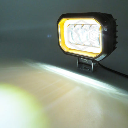 Par Faros Rectangular 4 Hiper Lupa Arillo Ángel Gel Estrobo