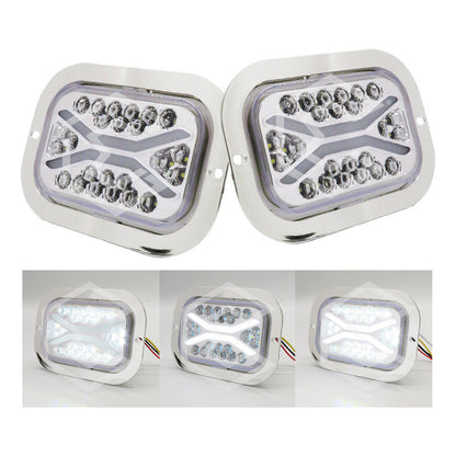 1 Plafon 24 Leds Rectangular Aro De Gel 4 Funciones 12-24v