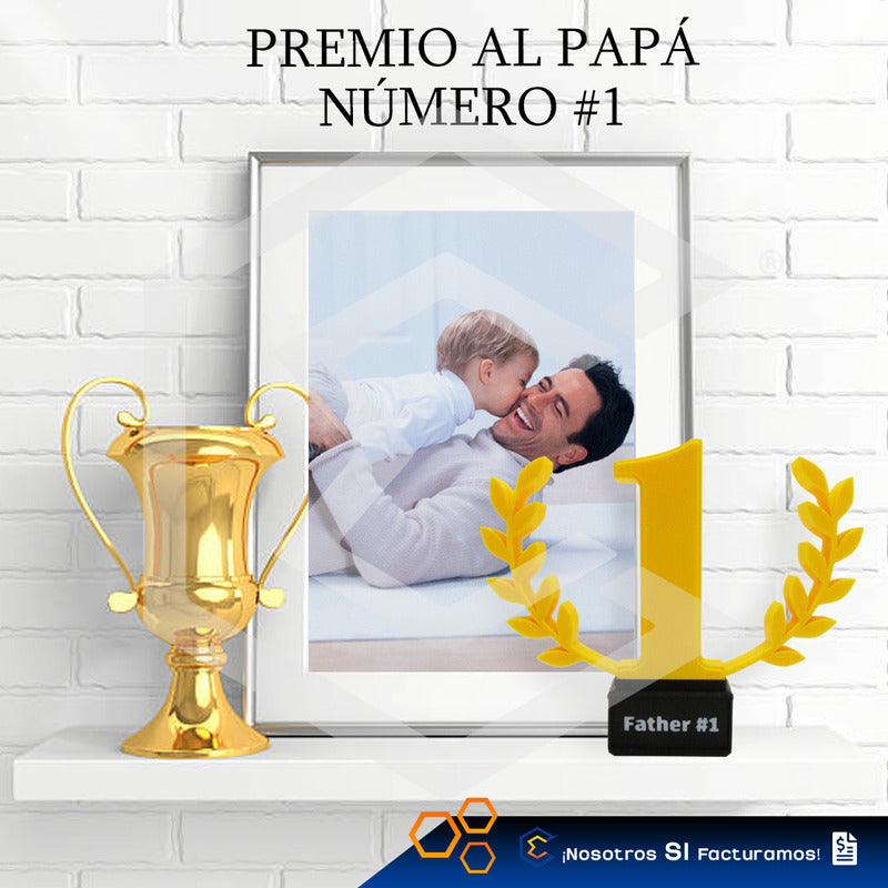 Trofeo Premio Papá #1 Regalo Día Del Padre Impresión 3d Petg