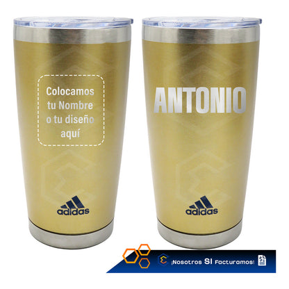 10 Termo Vaso Fifa Mundial 2026 Personalizado Láser 600ml Dorado