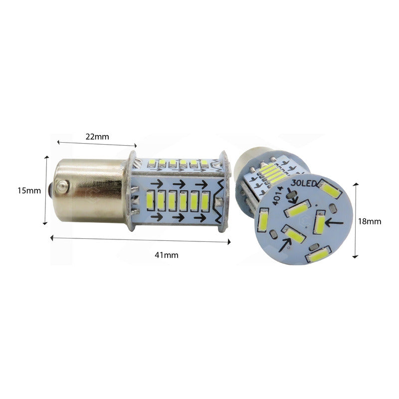 Par De Focos 1156 1157 30 Led Rotativo Estrobo Calaveras 12v