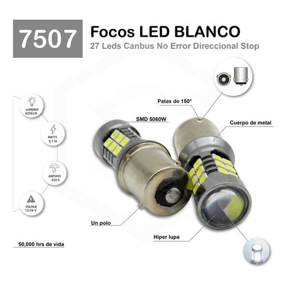 2 Focos 27 Led 1156 1157 3157 7440 7443 No Error Stop Cuarto