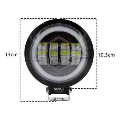 Par Faros Redondo 4 Hiper Lupa Ojo Ángel Gel Cob Estrobo