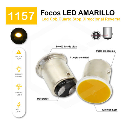 100 Focos 1156 1157 Led Cob Cuarto Stop Direccional Reversa