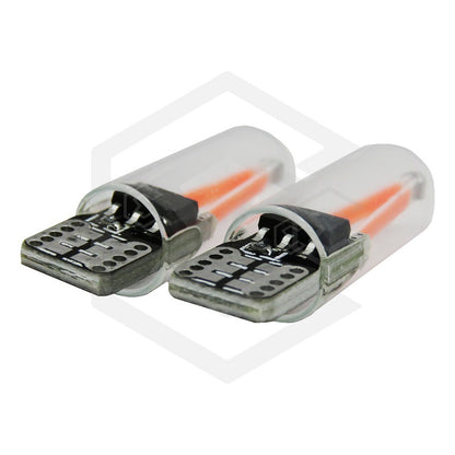 Par Focos De Pellizco Led Cob Vidrio Filamento Canbus T10 W5