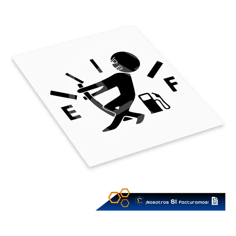 Calcomanía Muñeco Tanque Gasolina Negro Sticker Vinil 11cm
