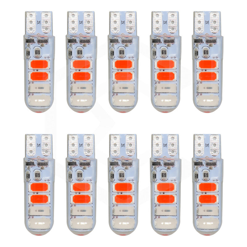 Kit 5 Pares Focos De Pellizco T10 8 Leds Estrobo En Codigo