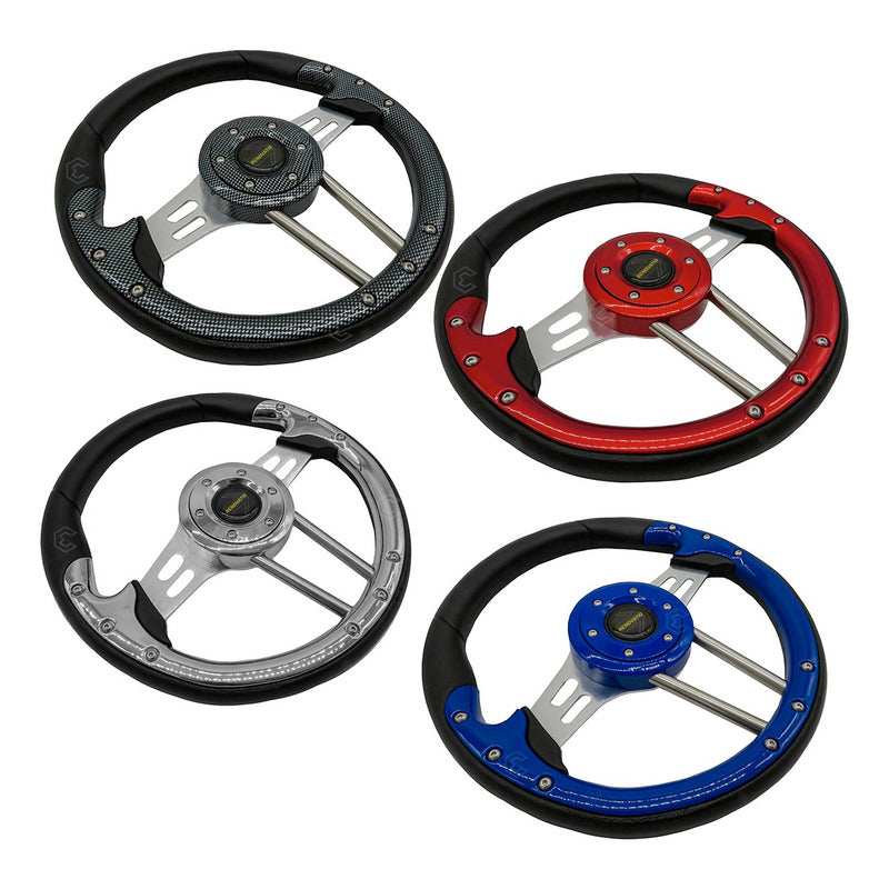 Volante Deportivo Universal De Metal Brazos Con Ranuras