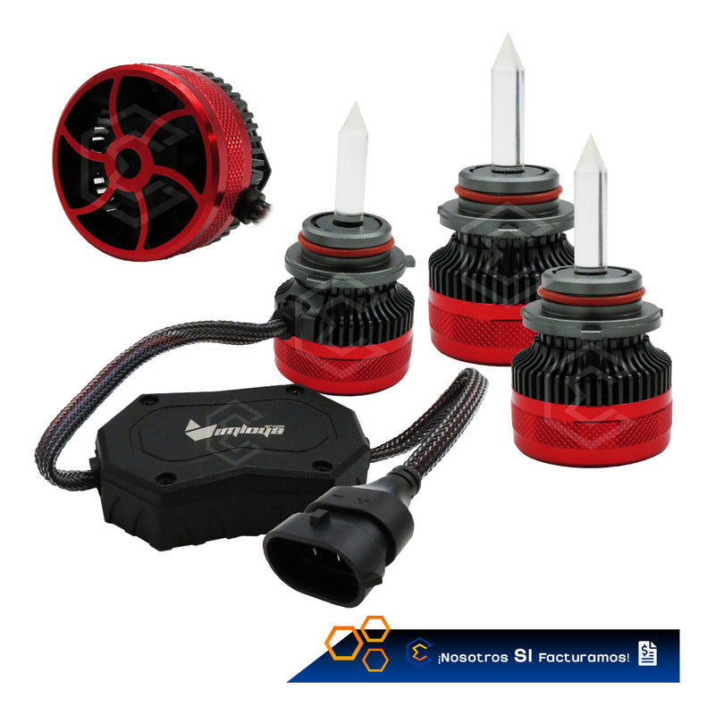 2 Focos Led 9005 Cuarzo Ventilador Alta Baja 15,000lm 12-24v 9005