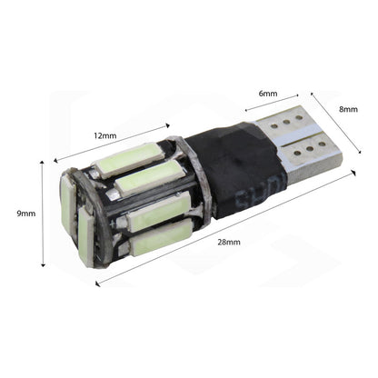 Kit 10 Focos De Pellizco 10 Led Canbus Fijo + Estrobo T10