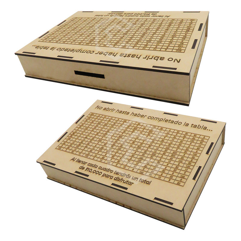 Alcancia Caja De Ahorro Con Objetivo 10k 25k 45k Dinero Mdf