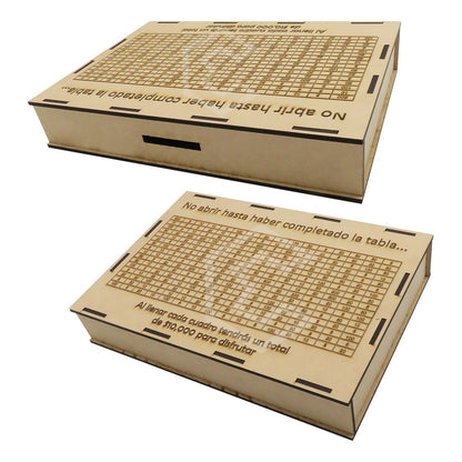 Alcancia Caja De Ahorro Con Objetivo 10k 25k 45k Dinero Mdf