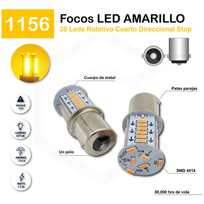 Par De Focos 1156 1157 30 Led Rotativo Estrobo Calaveras 12v
