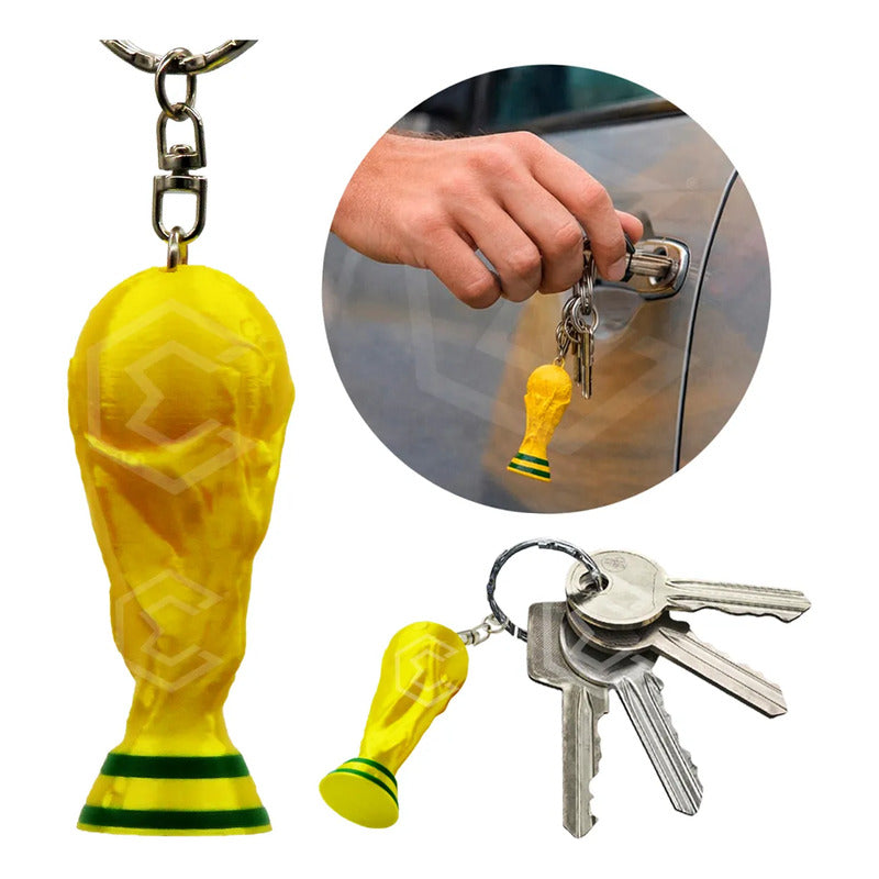 5 Llavero Trofeo Dorado Futbol Copa Mundial 2026 3d Petg Dorado