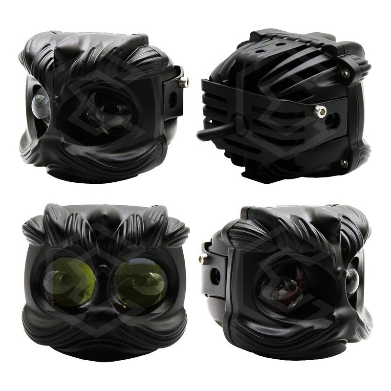 Par De Faros 12 Leds 2 Lupas Bicolor Fijo Estrobo 21w 9-60v