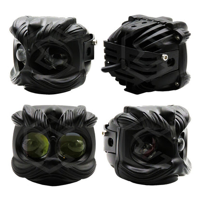 Par De Faros 12 Leds 2 Lupas Bicolor Fijo Estrobo 21w 9-60v