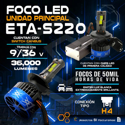 Kit 2 Focos 48 Leds Canbus Ventilador Alta Baja 36000lm 107w H4