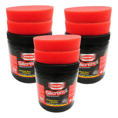 3 Silicrem 1lt Crema Silicones Tablero Llantas Abrillantador Blanco