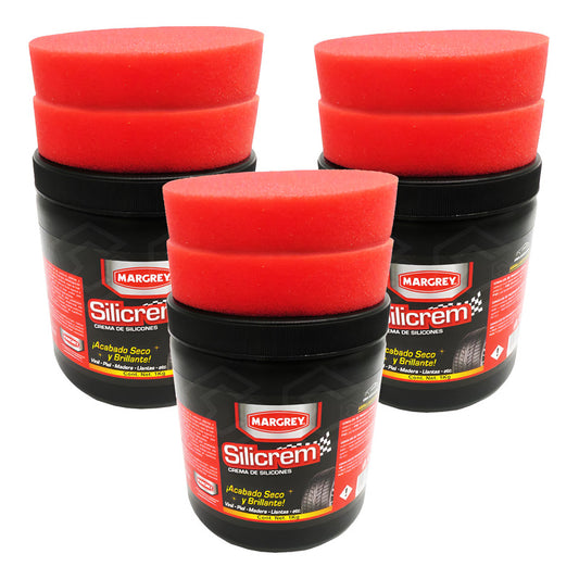 3 Silicrem 1lt Crema Silicones Tablero Llantas Abrillantador Blanco