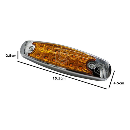 5 Plafón Lateral 12 Leds Tipo Peterbilt Fijo Estrobo Cromado