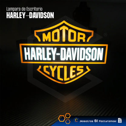 Lampara De Led Harley Davidson Escritorio Decoración 3d Petg Harley