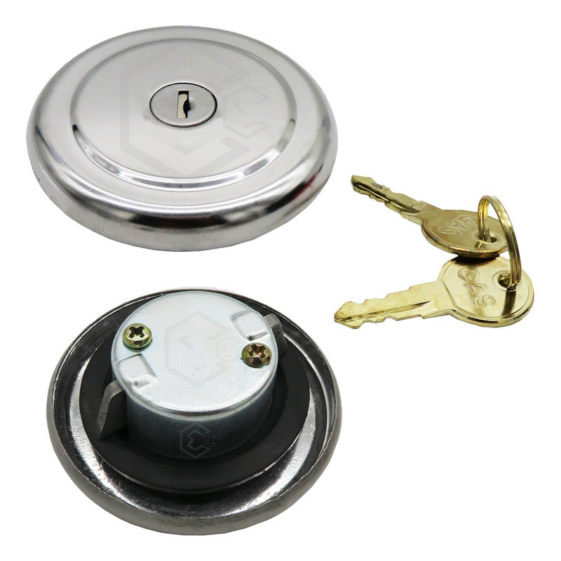 Tapón Tanque Gasolina Universal Con Llave Metal Cromado F4