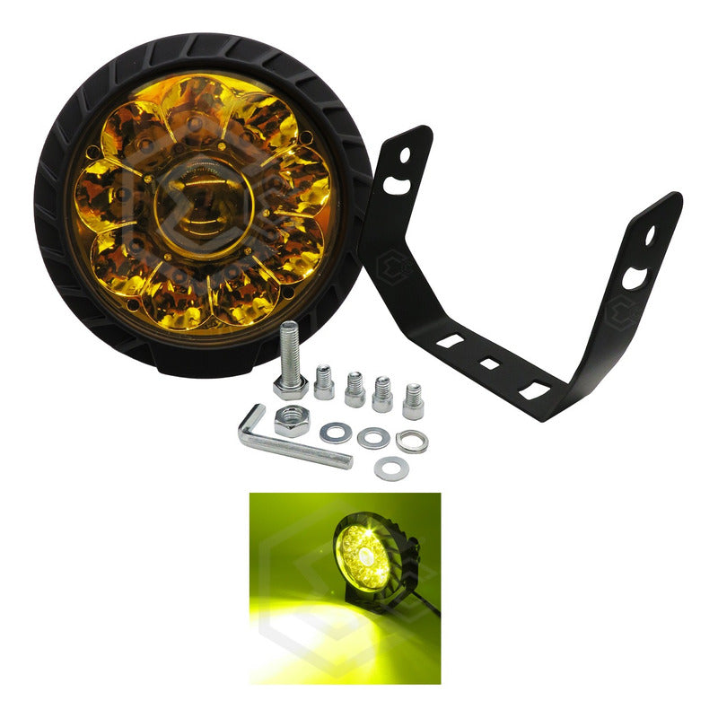 Faros Universales Redondo 5.5'' 10 Led Hiper Lupa 12-24v