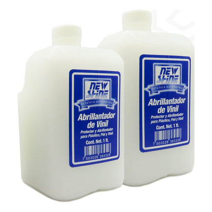 2 Abrillantador De Vinil Plastico Y Piel Liquido 1000ml Transparente