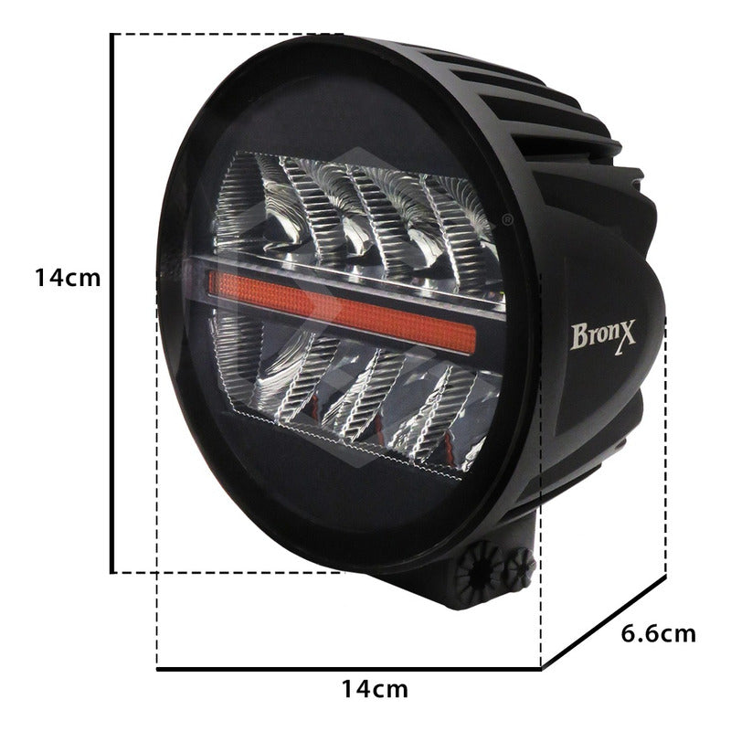 Par Faros Redondo 8 Leds Bicolor Rzr Can Am Atv 35.5w 12-24v