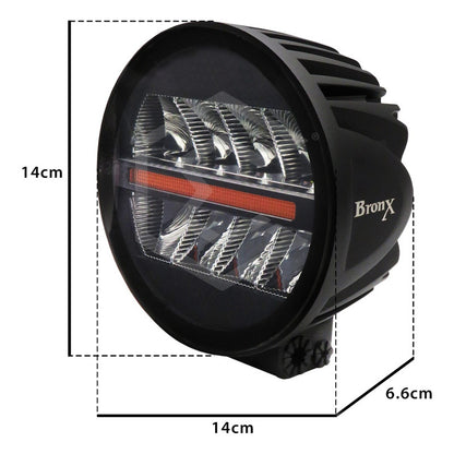 Par Faros Redondo 8 Leds Bicolor Rzr Can Am Atv 35.5w 12-24v