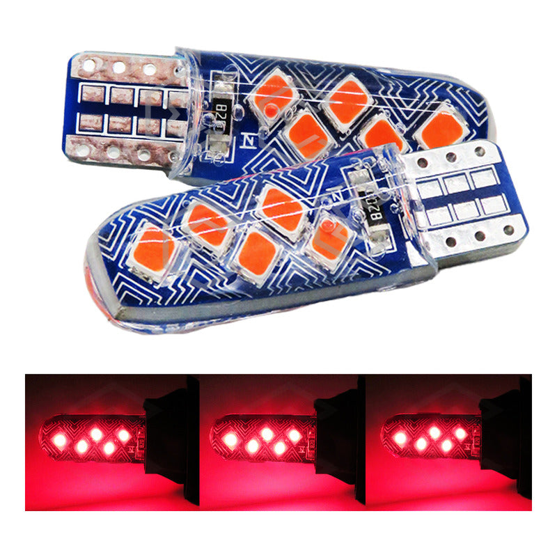 Par De Focos De Pellizco T10 10 Leds Smd Silicón Mosaico 12v