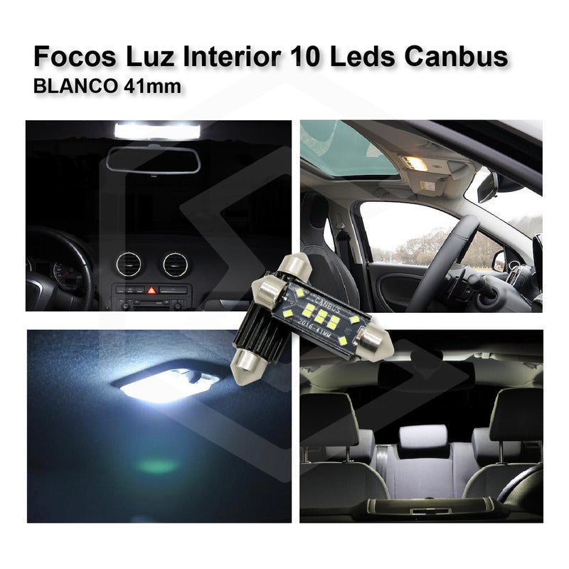 Par De Focos Luz Interior 10 Leds Canbus 31mm 36mm 39mm 41mm