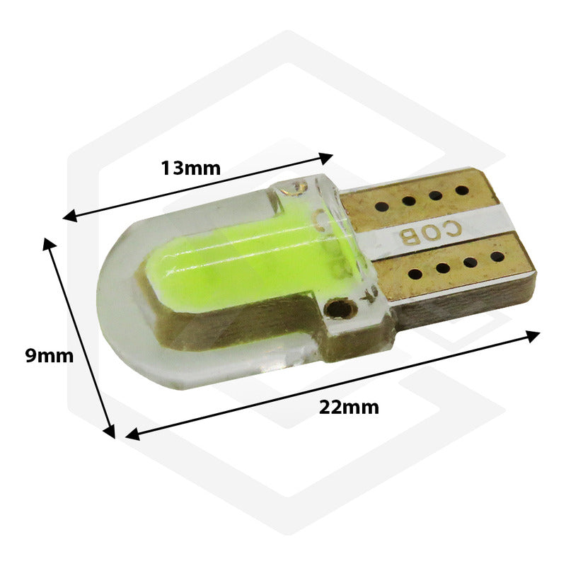 Kit 5 Pares  Focos Led Cob Pellizco T10 Silicon Auto Moto