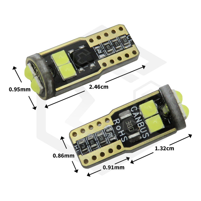 Kit 10 Focos Pellizco 6 Led Burbuja Canbus Super Potente 12v