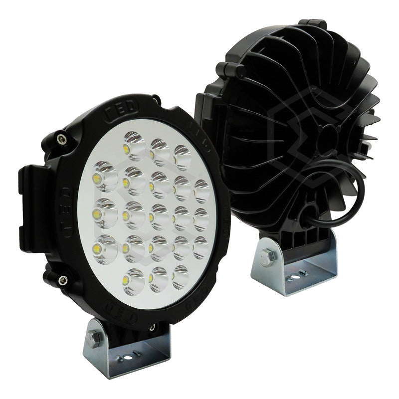 Par Faros Bicolor Exploradores Redondos 21 Leds Fijo 7'' 24v
